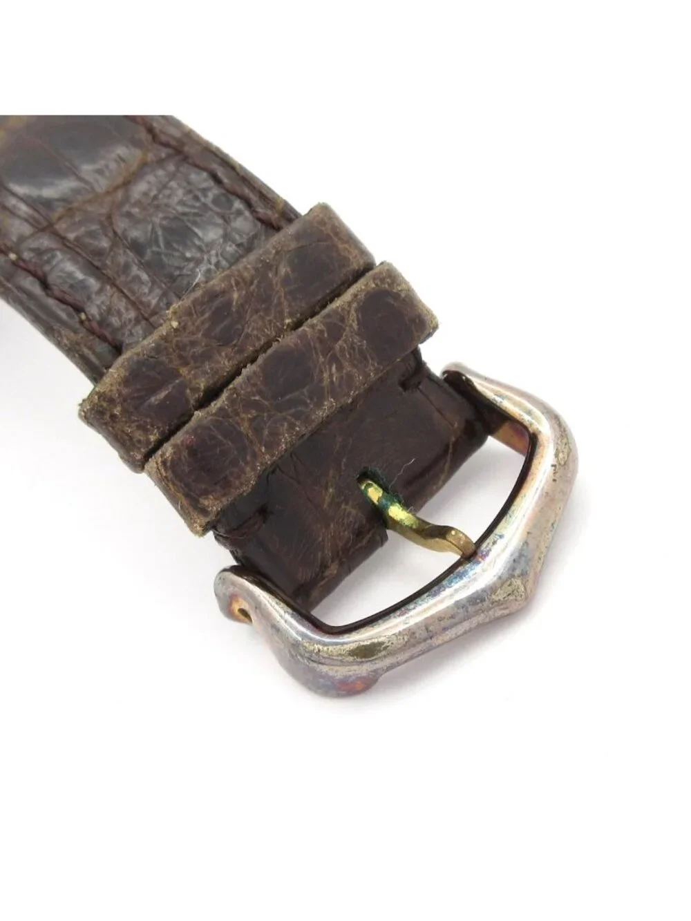 Cartier Watch Must Tank Vermeil 925 Croco Strap Ivory